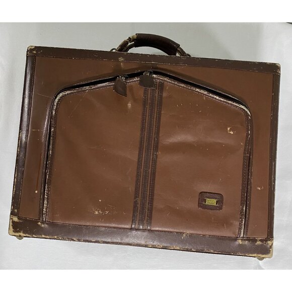 Vintage LAND Leather Briefcase 4” wide with brass combination locks - Picture 1 of 16